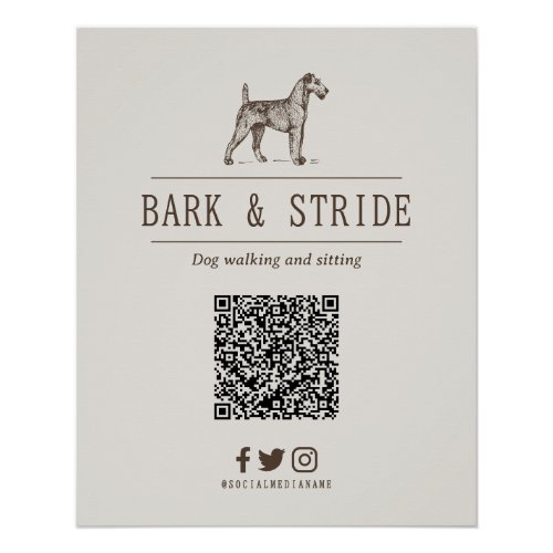 Personalised QR Code Scan to Follow Business  Poster