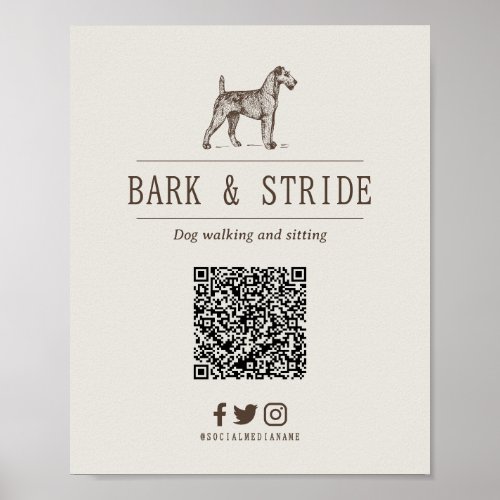 Personalised QR Code Scan to Follow Business  Poster