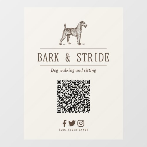 Personalised QR Code Scan to Follow Business  Wall Decal