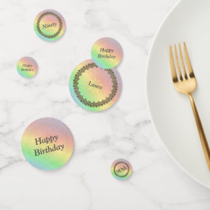 Personalised Rainbow 90th birthday Confetti