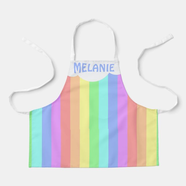 Personalised Rainbow Cloud Colorful Apron (Front)