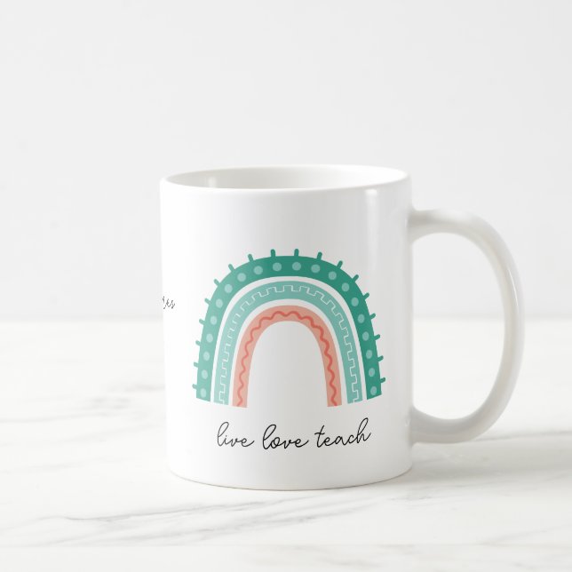 Personalised Rainbow Coffee Mug – Add Your Own Quo (Right)