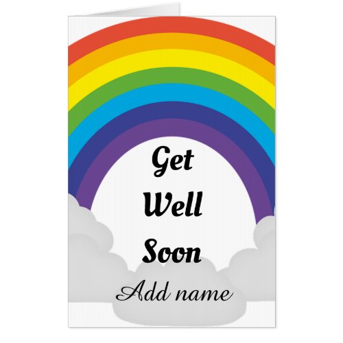 Personalised rainbow get well soon card