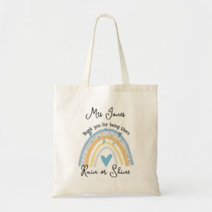 Personalised Rainbow Teacher class gift retirement Tote Bag