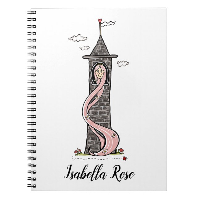 Personalised Rapunzel Princess Light Skin Tone Notebook (Front)