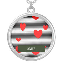 Personalised red hearts and stripes