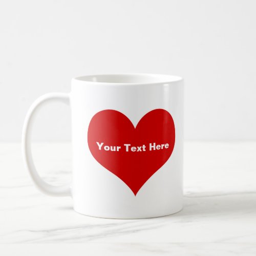 Personalised Red Love Heart Coffee Mug