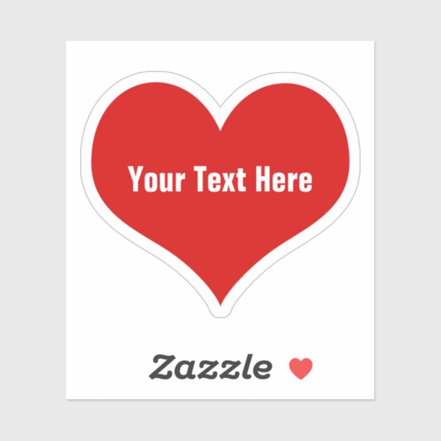 Personalised Red Love Heart Vinyl Sticker (Sheet)