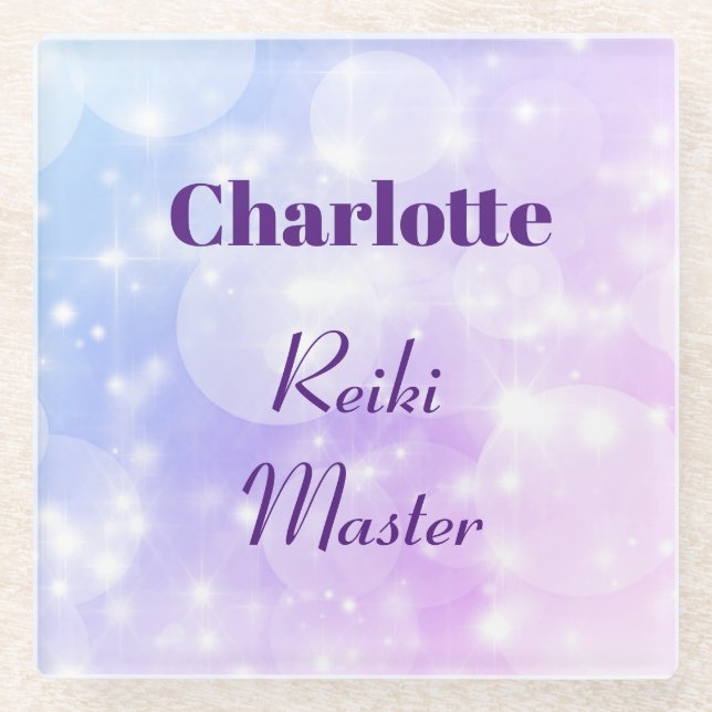 Personalised Reiki Master design Glass Coaster (Front)