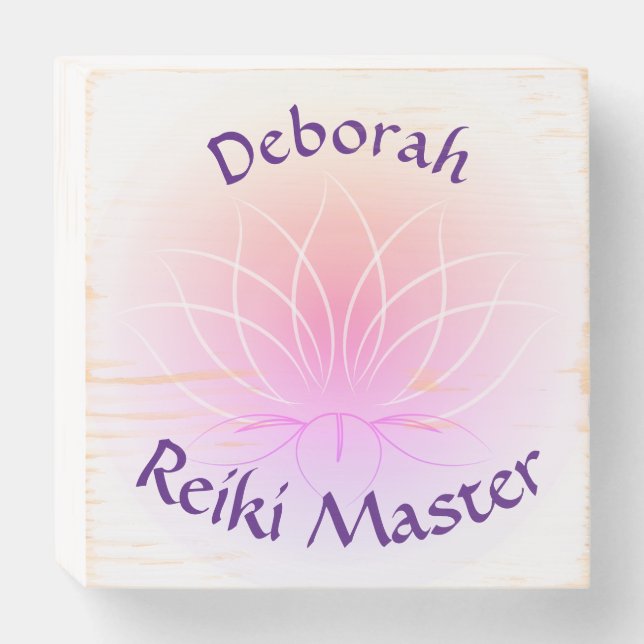 Personalised Reiki Master Wooden Box Sign (Front Horizontal)