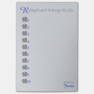 Personalised "RElephant" To-Do-List with Elephants Post-it Notes
