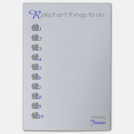 Personalised "relephant" To-do-list With Elephants Post-it N