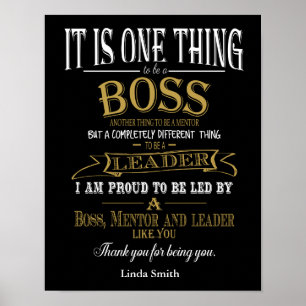 Personalised retirement Boss Day Poster print