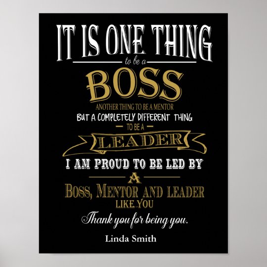 personalised retirement boss day poster print zazzlecom