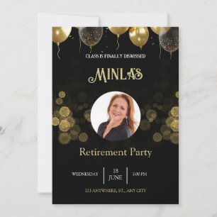Personalised Retirement Party Gold Black Card