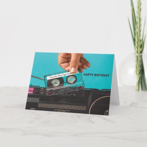 Personalised Retro Cassette Tape Birthday Card