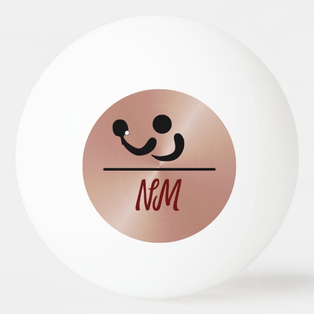 Personalised Rose Gold Design Ping Pong Ball (Front)