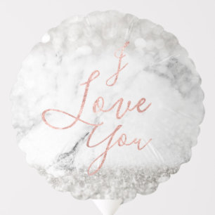 Personalised Rose Gold Marble I Love You Balloon