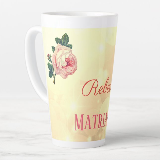 Personalised Roses Matriarch Mother Latte Mug (Left Angle)