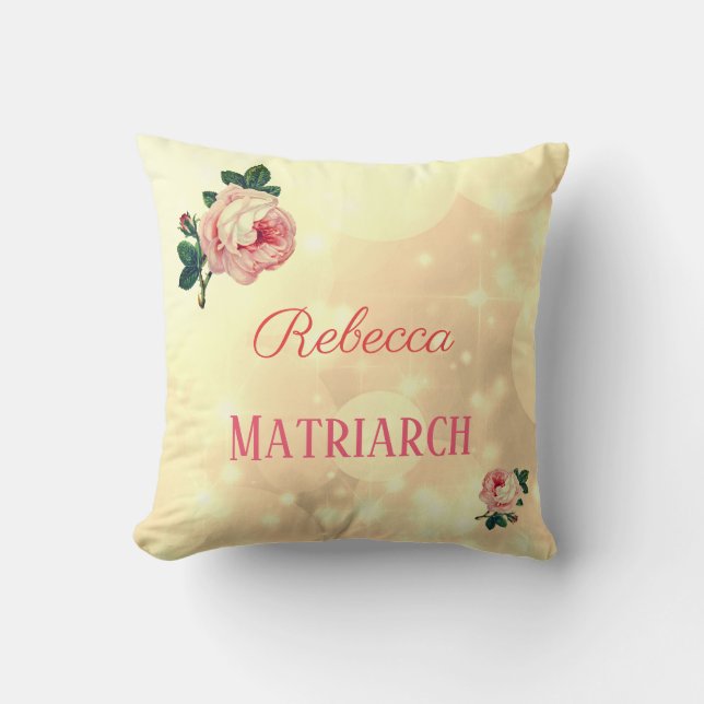 Personalised Roses Matriarch Mother Throw Pillow (Front)