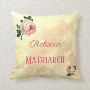 Personalised Roses Matriarch Mother Throw Pillow