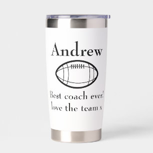 Personalised Rugby Ball Travel Cup Mug Hot Cold Gi Insulated Tumbler