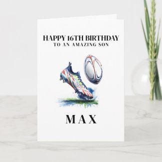 Personalised Rugby Birthday Card