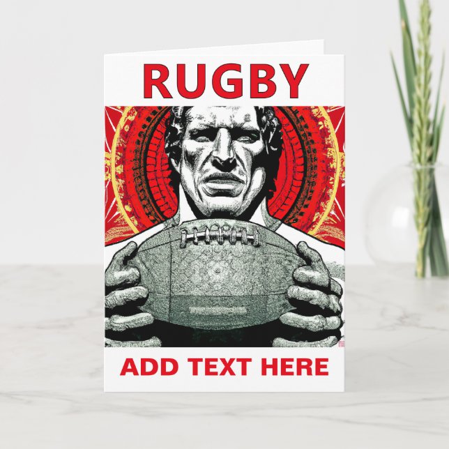Personalised Rugby Greeting Card (Front)