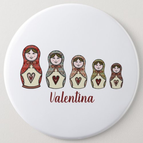 Personalised Russian Doll Matryoshka Button Badge