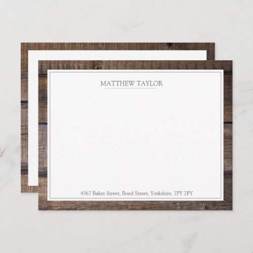 Personalised Rustic Lined Professional Business   Note Card