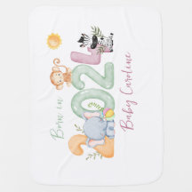 personalised safari baby gift born in 2024