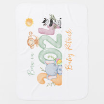 personalised safari baby gift born in 2024