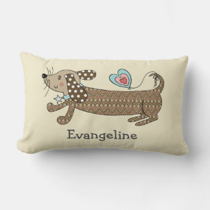 Personalised Sausage Dog Dachshund Throw Cushion