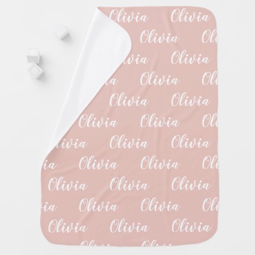 Personalised Script Name Girl Gift Baby Blanket