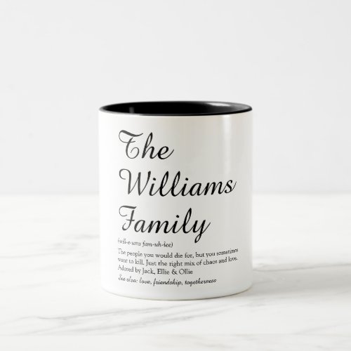 Personalised Script Your Family Name Definition Two_Tone Coffee Mug