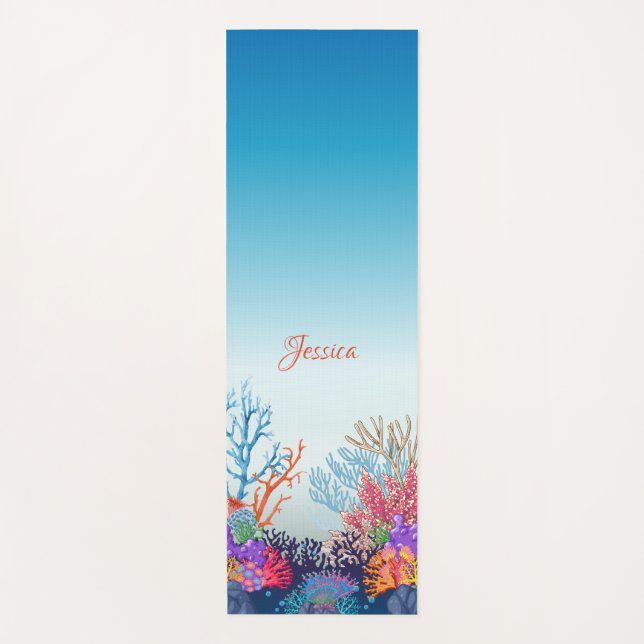 Personalised Sea-Themed Yoga Mat.  Mat (Front)