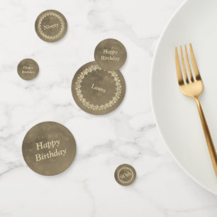 Personalised Sepia brown gray 90th birthday Confetti