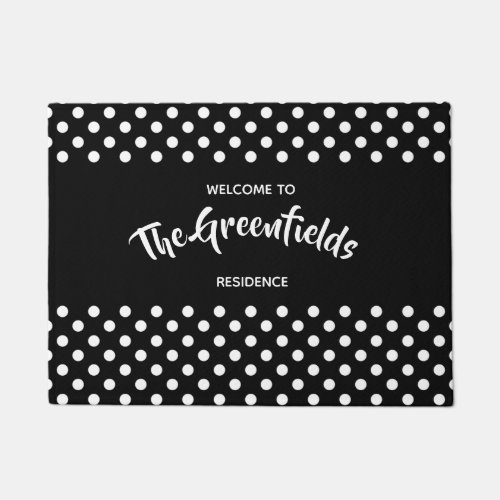 Personalised Shabby Chic Polka Dots Design Doormat