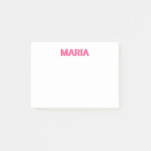 Personalised Shadow Monogram Initial Pink Post-it Notes