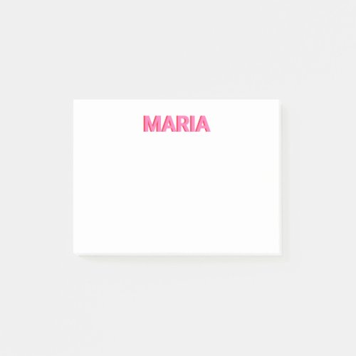 Personalised Shadow Monogram Initial Pink Post_it Notes