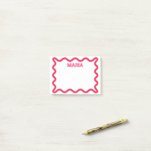 Personalised Shadow Monogram Initial Pink Post-it Notes