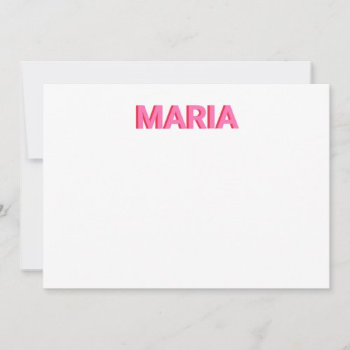 Personalised Shadow Monogram Initial Pink Thank You Card