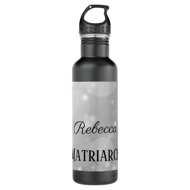 Personalised Silver Inkpot Matriarch Mother Stainless Steel Water Bottle (Front)