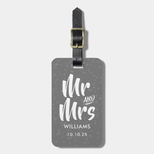 personalised mr and mrs luggage tags