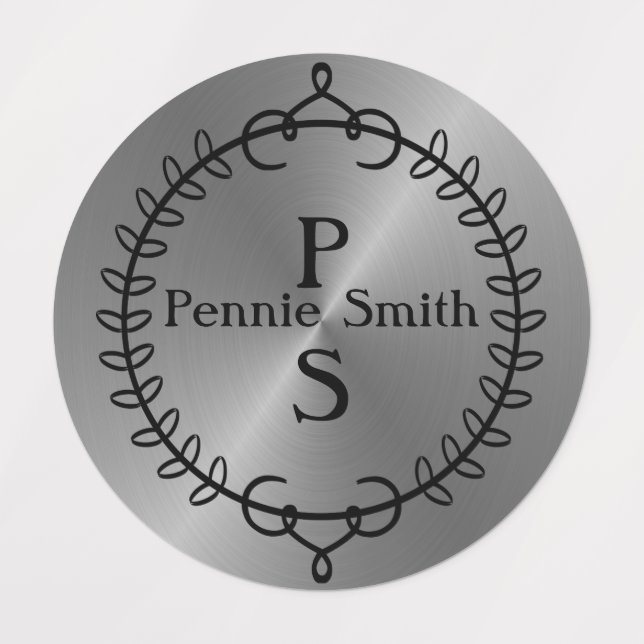 Personalised Silver Stick On Clothes Name Labels (Design 1)