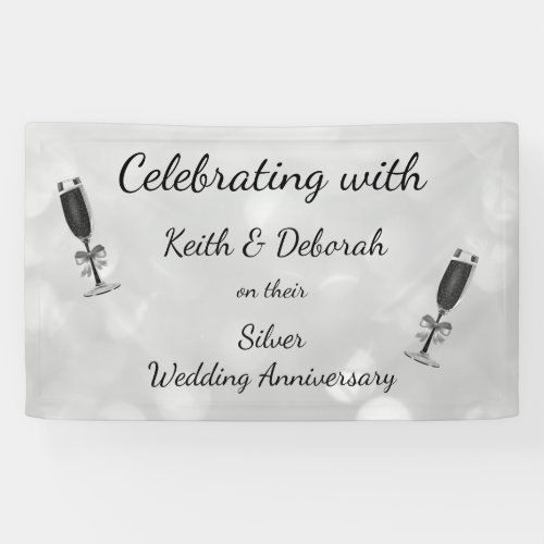 Personalised Silver Wedding Anniversary Banner