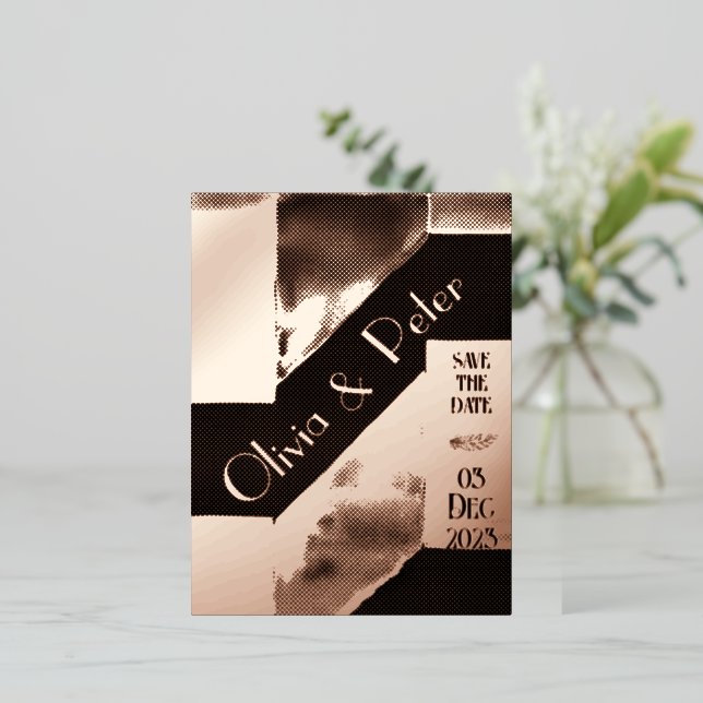 Personalised Simple Wedding Foil Invitation Postcard (Standing Front)