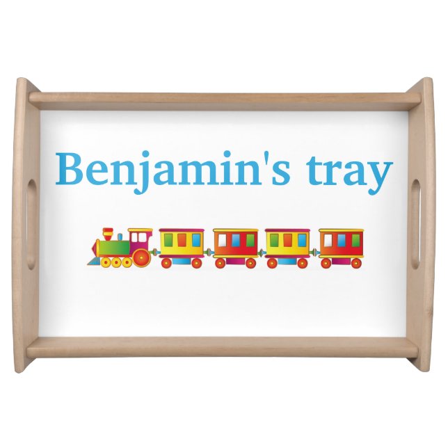 Personalised Small Serving Tray - Red Train Engine (Front)
