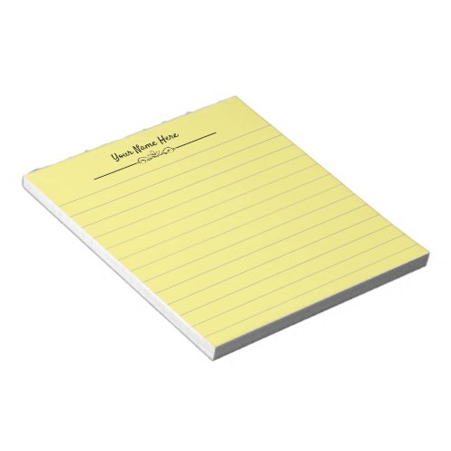 Personalised Small Yellow Lined Notepad