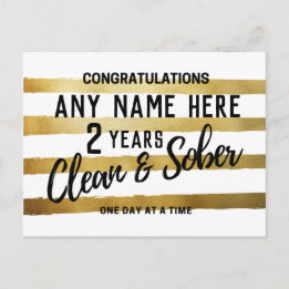 Personalised Sobriety Anniversary 12 step sober Postcard